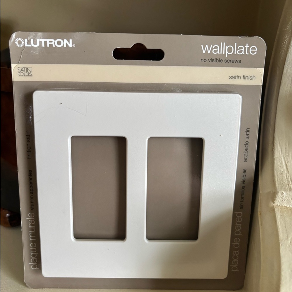 Lutron 2 Gang Wallplate with Satin Finish